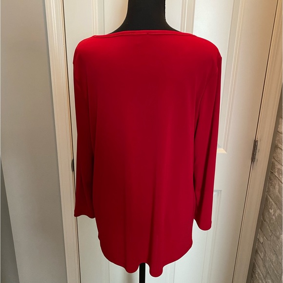 Like New Talbots Red Poly Top-Large - Picture 2 of 3